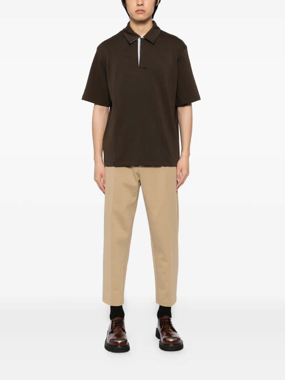 CROQUIS Katoenen broek met toelopende pijpen - Beige