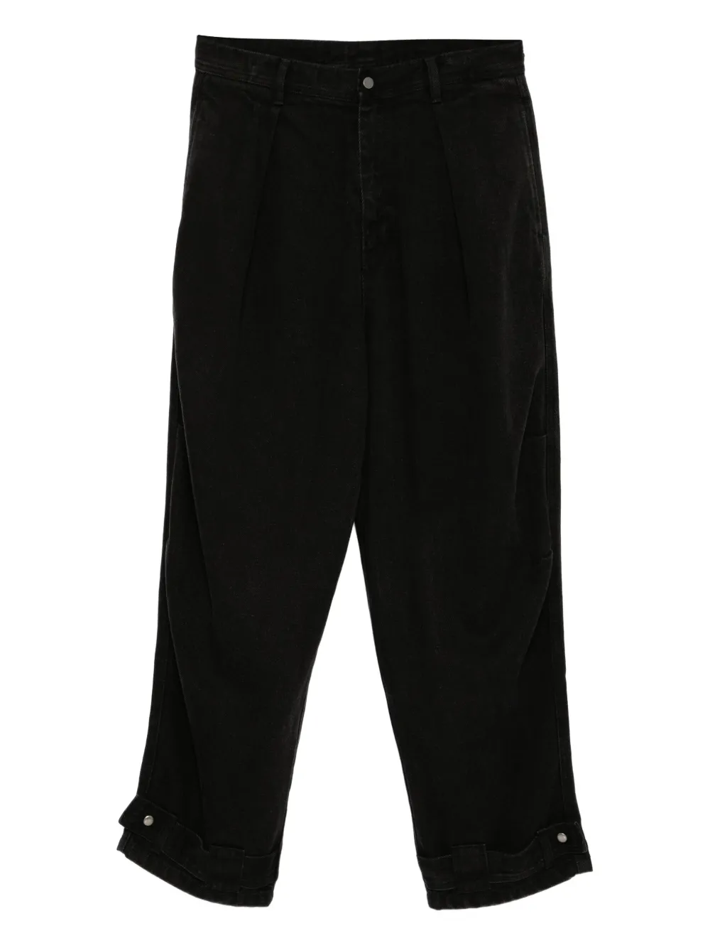 straight-leg rolled-edge jeans