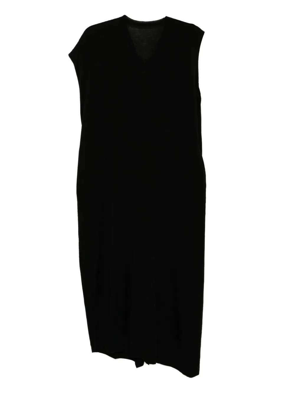 wool V-neck dress