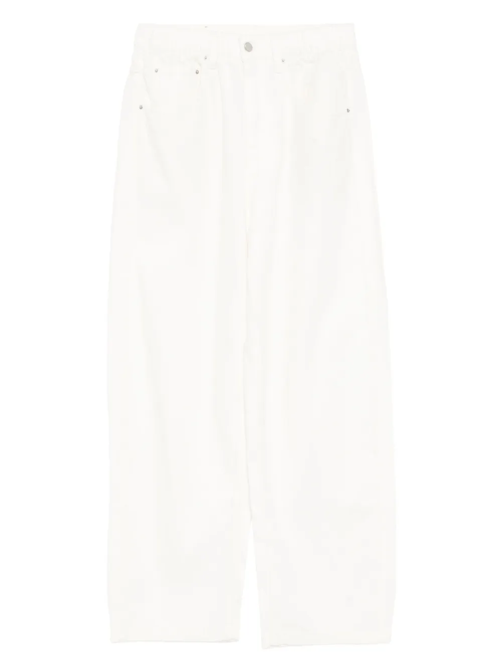 drawstring rolled-edge jeans