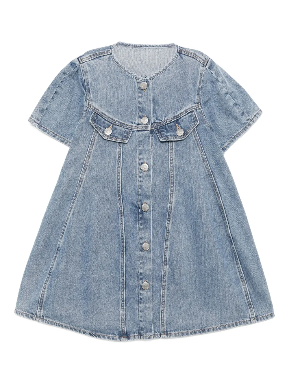 Jnby by JNBY Jurk met ronde hals en korte mouwen Blauw