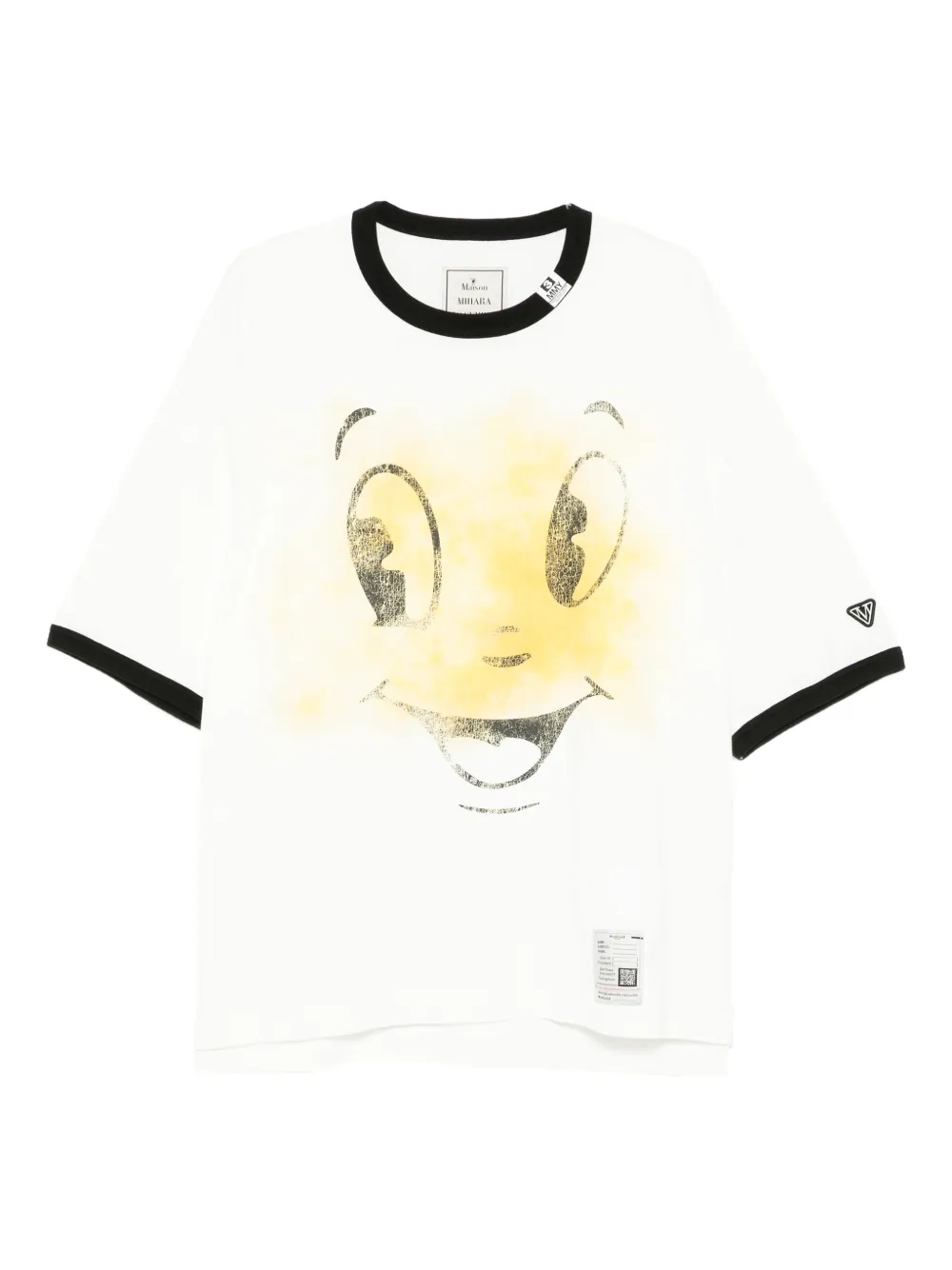 Maison MIHARA YASUHIRO playera Happy Face Printed Ringer | blanco | Image 1