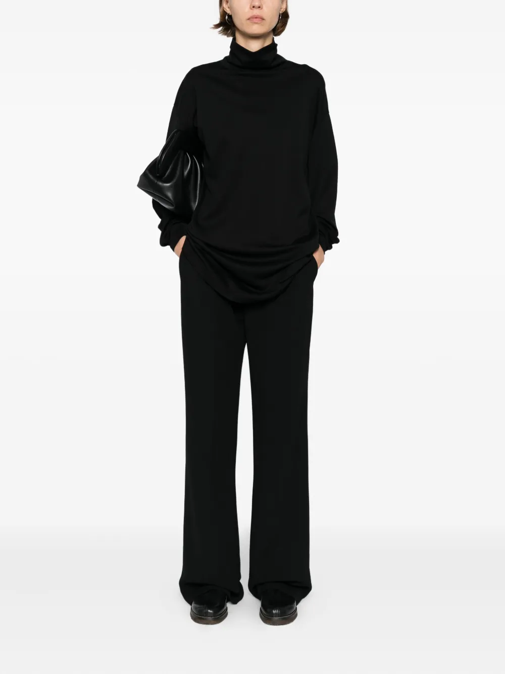 LEMAIRE mock neck T-shirt Zwart
