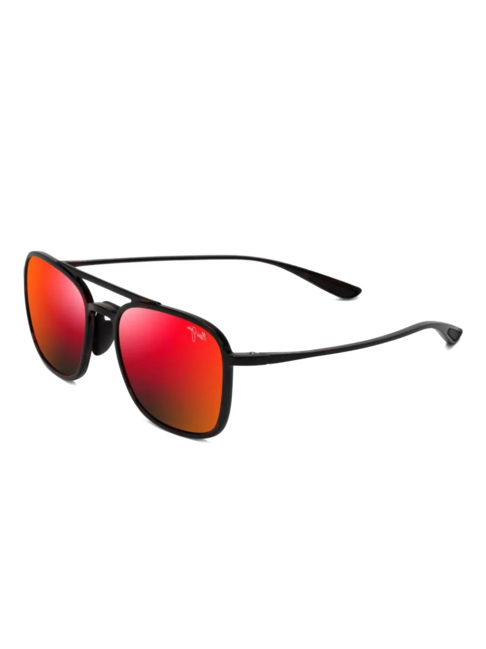 Maui Jim Keokea mirrored square-frame sunglasses Rood