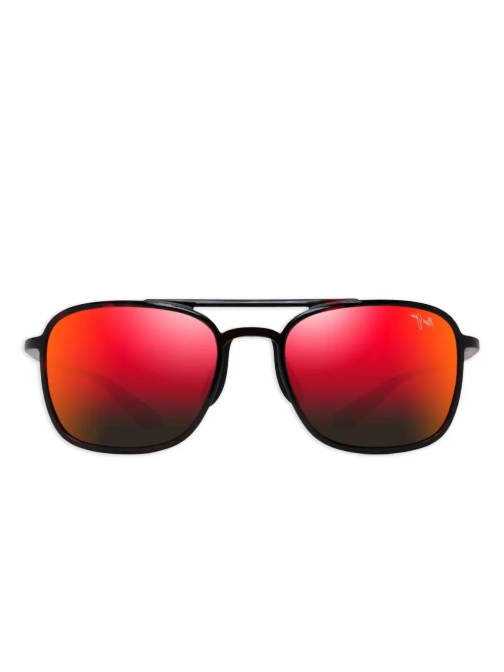 Maui Jim Keokea mirrored square-frame sunglasses Rood