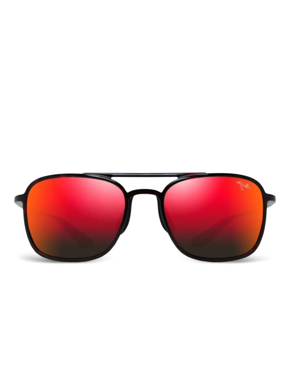Maui Jim Keokea mirrored square-frame sunglasses Rood