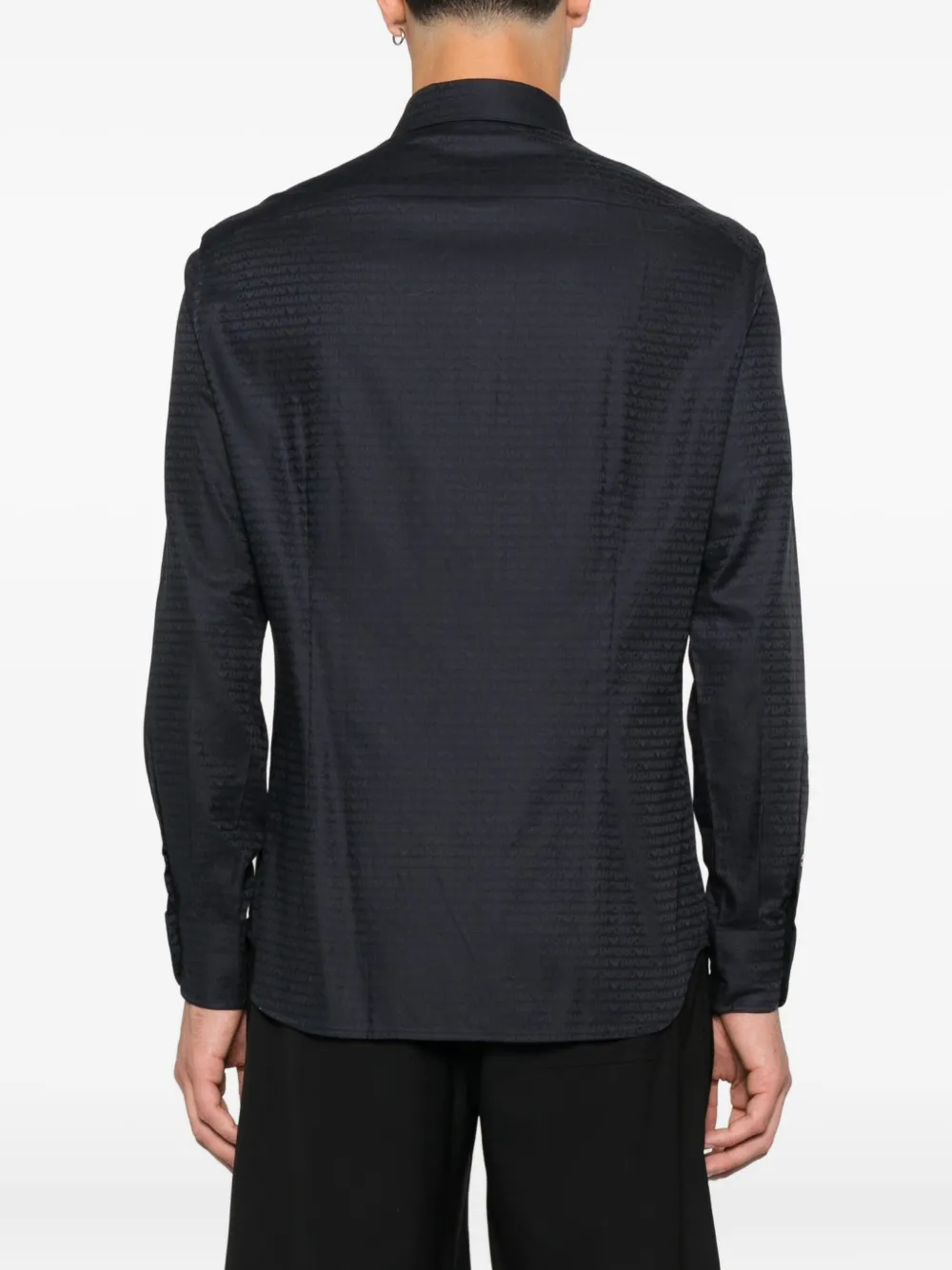 Emporio Armani Overhemd met monogramprint Blauw