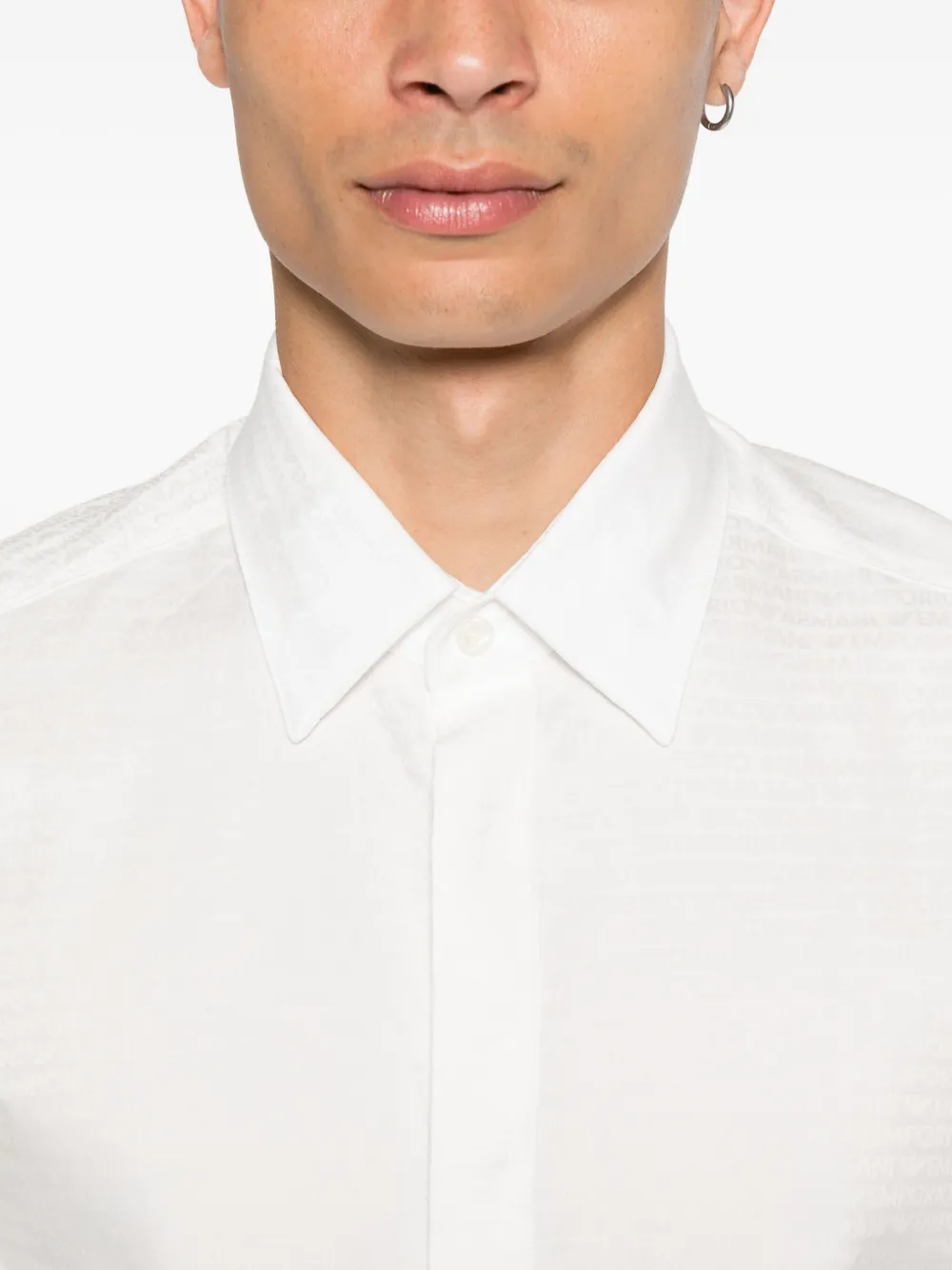 Emporio Armani Katoenen overhemd met lange mouwen Wit
