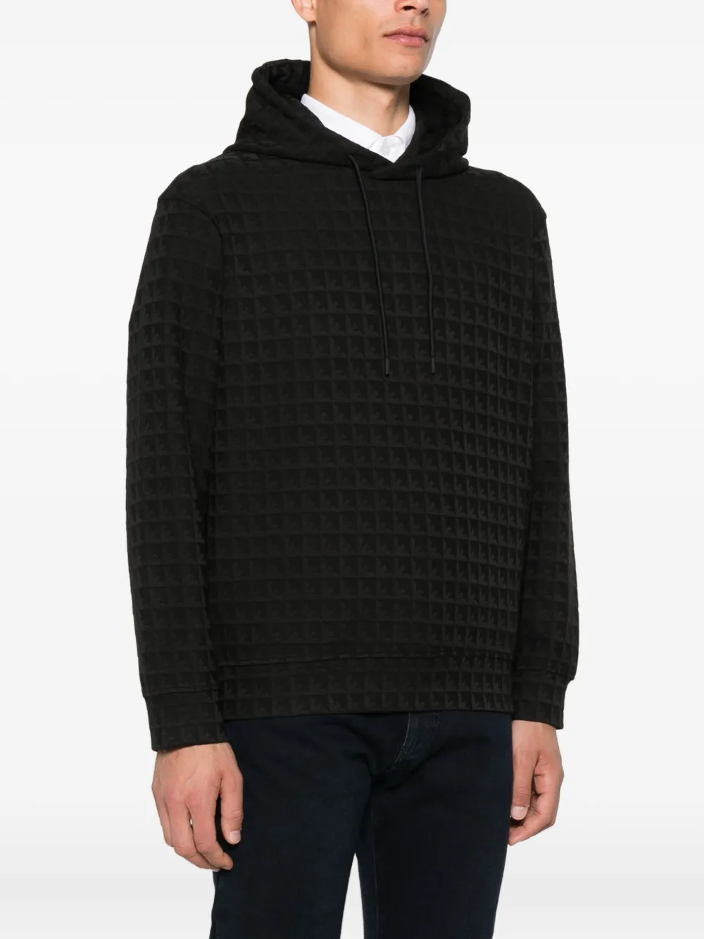 Emporio Armani Gewatteerde hoodie Zwart