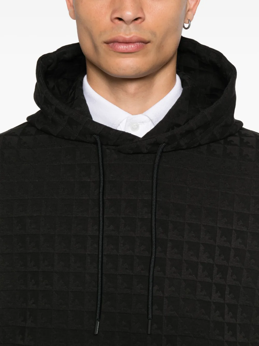Emporio Armani Gewatteerde hoodie Zwart