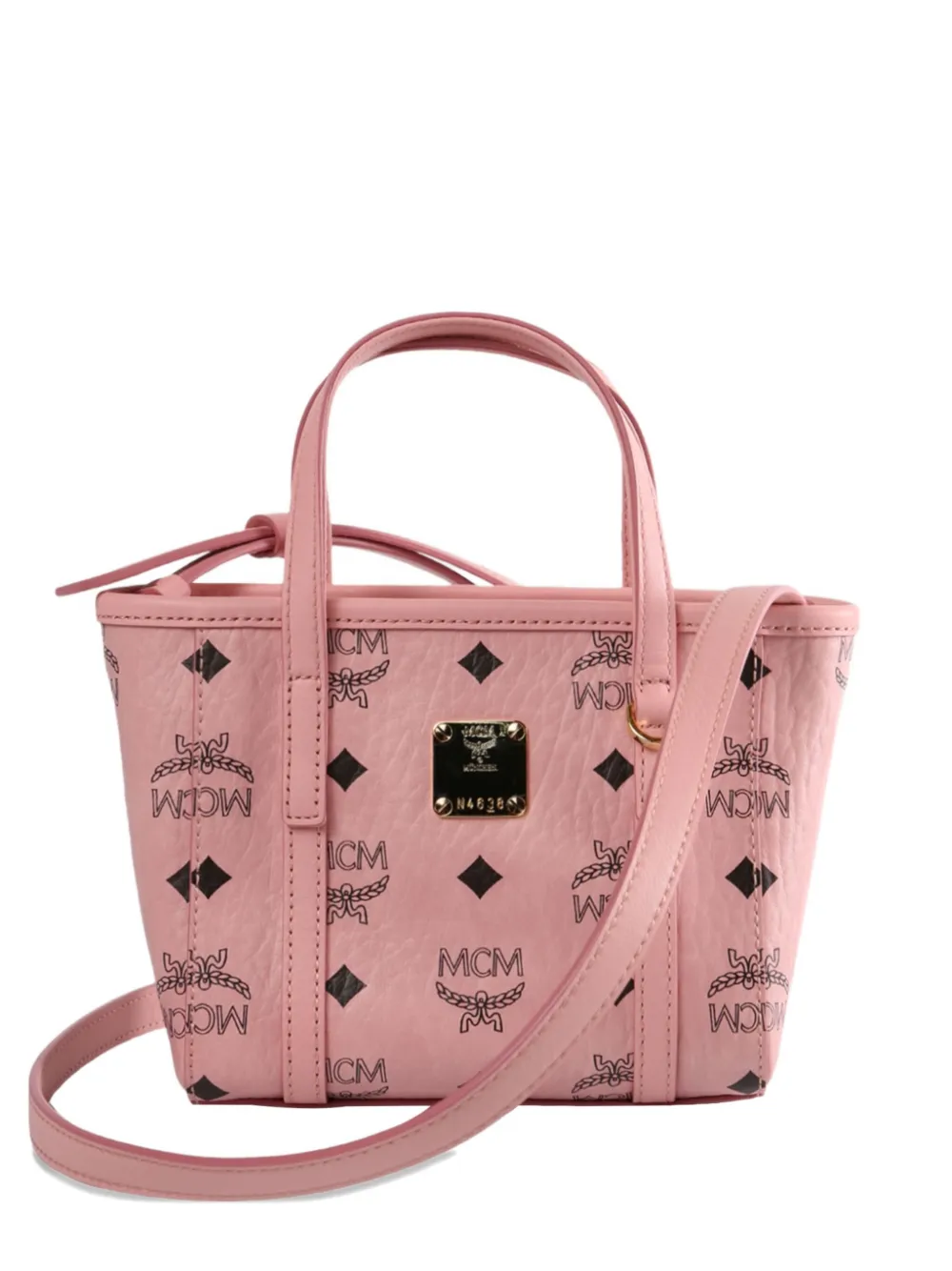 MCM monogram logo-plaque tote bag - Rosa