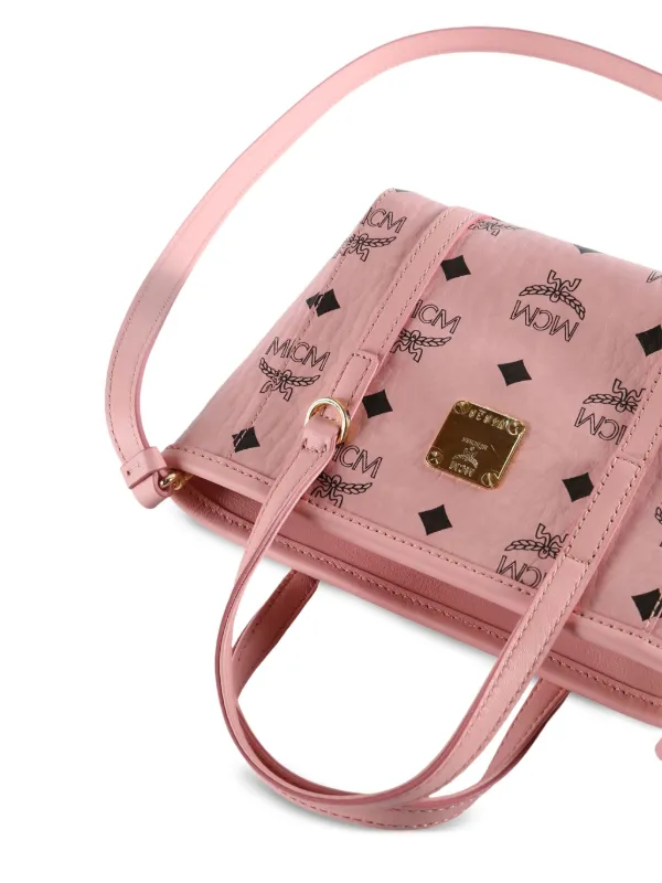 Pink Mcm Tote Bag Mcm Bags New Collection MCM Monogram Logo-plaque