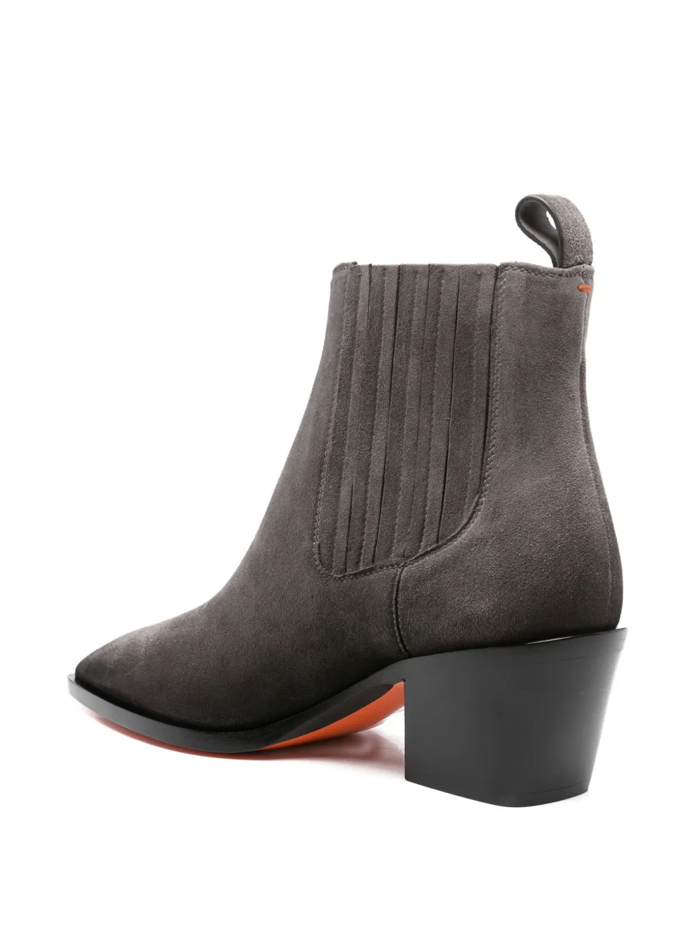 Santoni 60mm pointed-toe suede Chelsea boots Grey