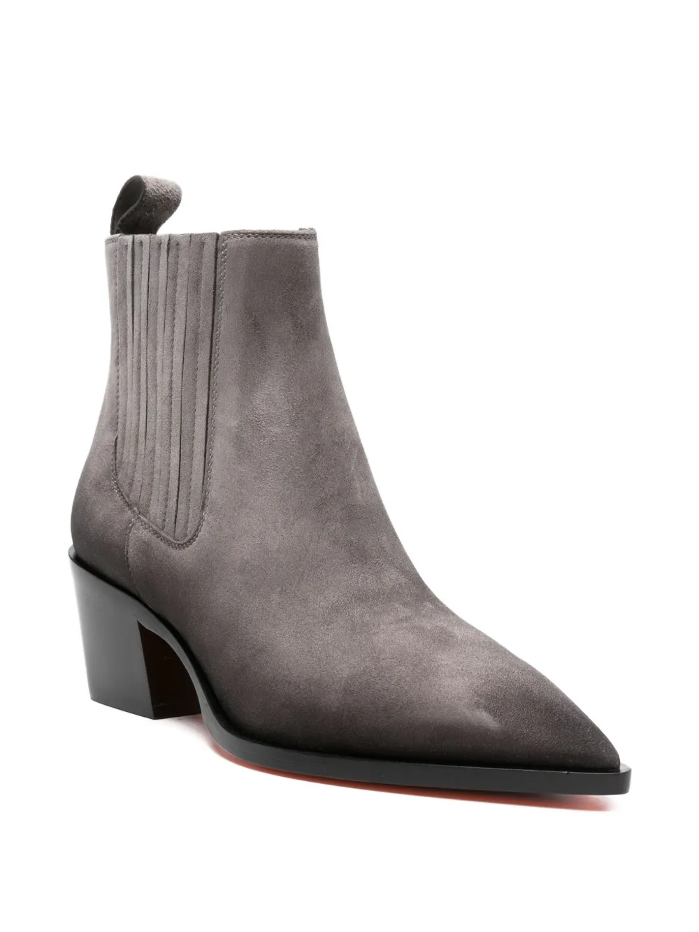 Santoni 60mm pointed-toe suede Chelsea boots Grey
