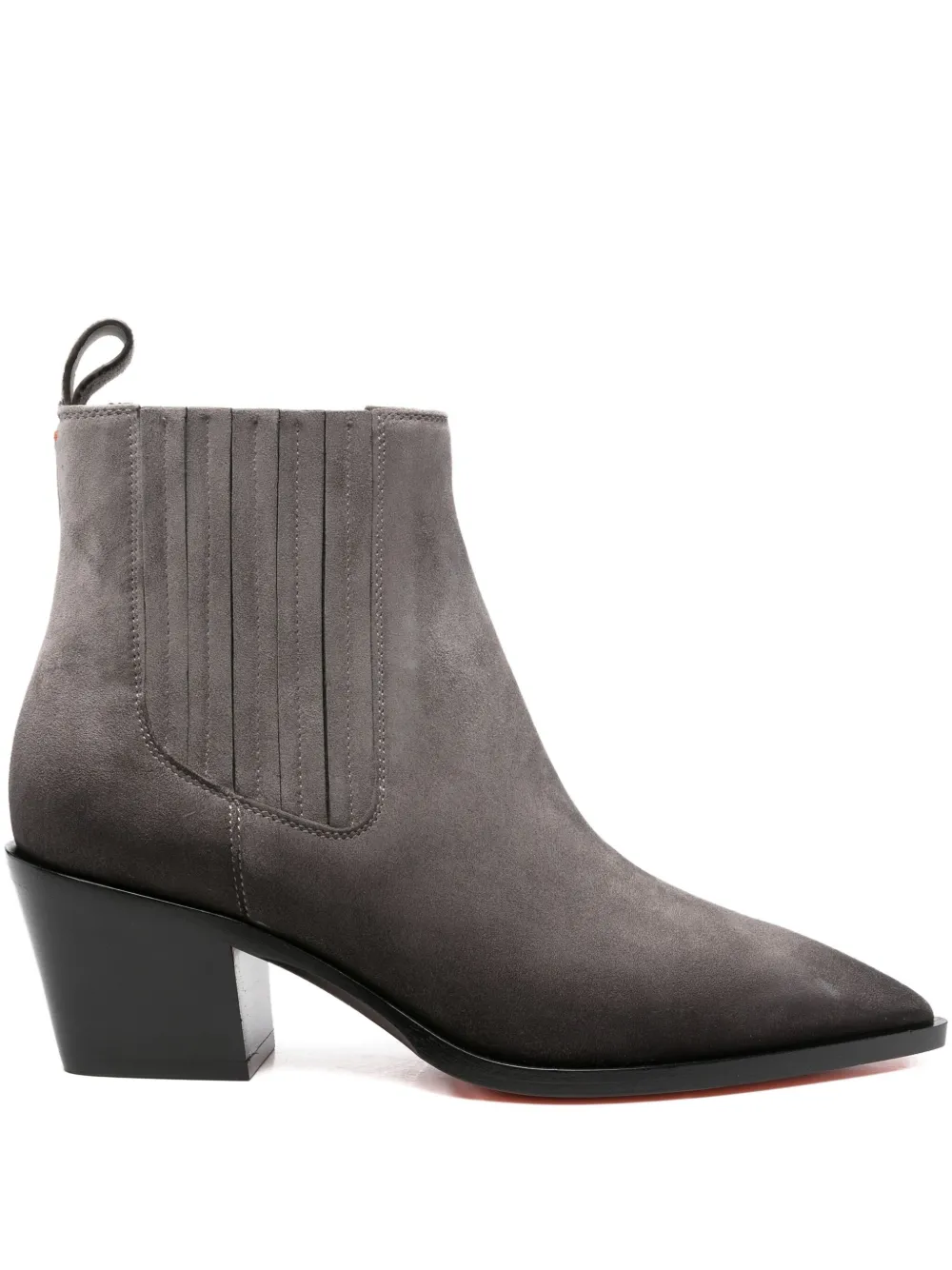 Santoni 60mm pointed-toe suede Chelsea boots Grey