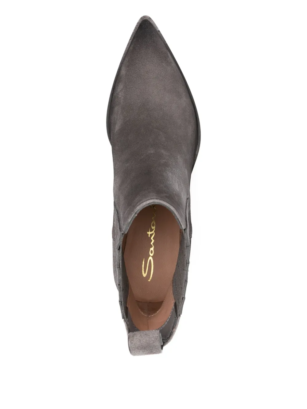 Santoni 60mm pointed-toe suede Chelsea boots Grey