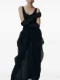 Magda Butrym draped ruffled long skirt - Black