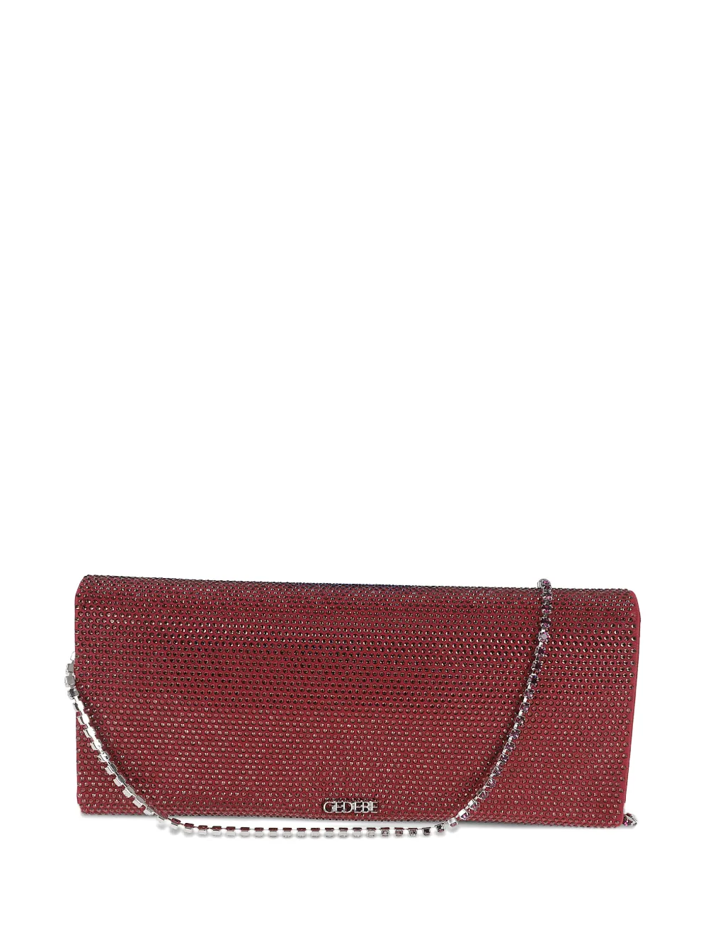 Gedebe Crystal Envelope Chain Clutch Bag In Red