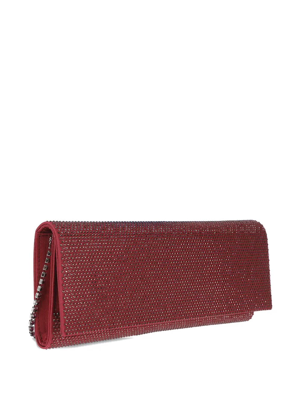 Gedebe Crystal Envelope Chain Clutch Bag In Red