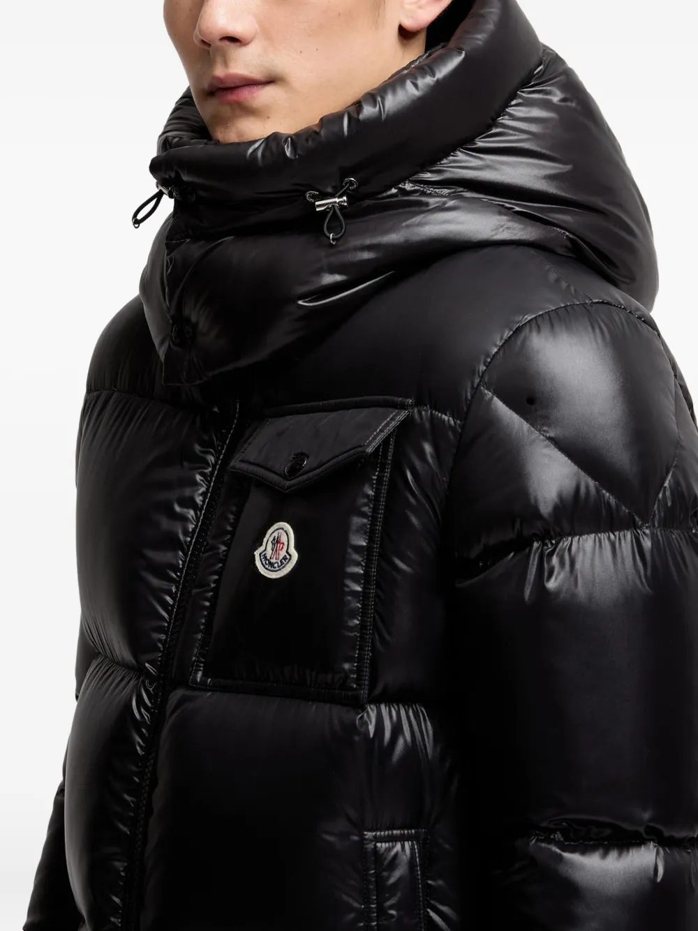 Moncler Men Montbeliard Hooded Short Down Jacket Black In Black