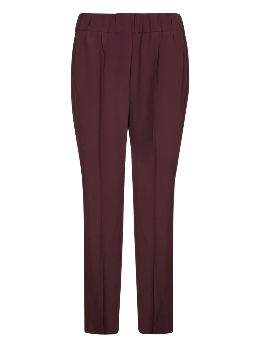 Brunello Cucinelli Bordeaux Elastic Crepe Trousers In Brown