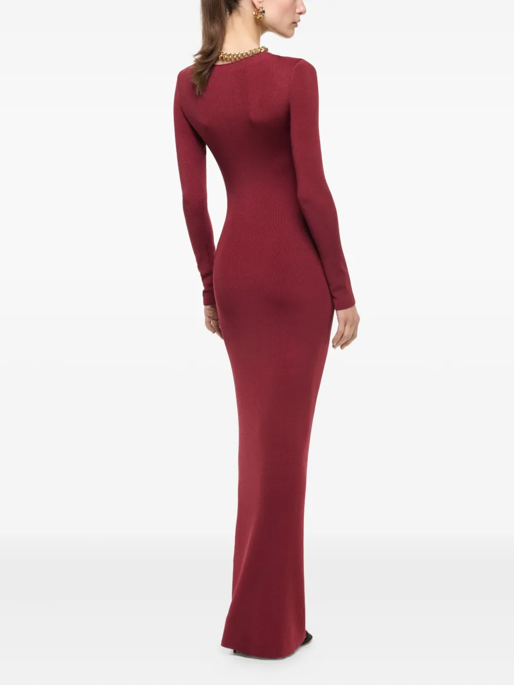 Roland Mouret Long-sleeve Gathered Maxi Dress In Red
