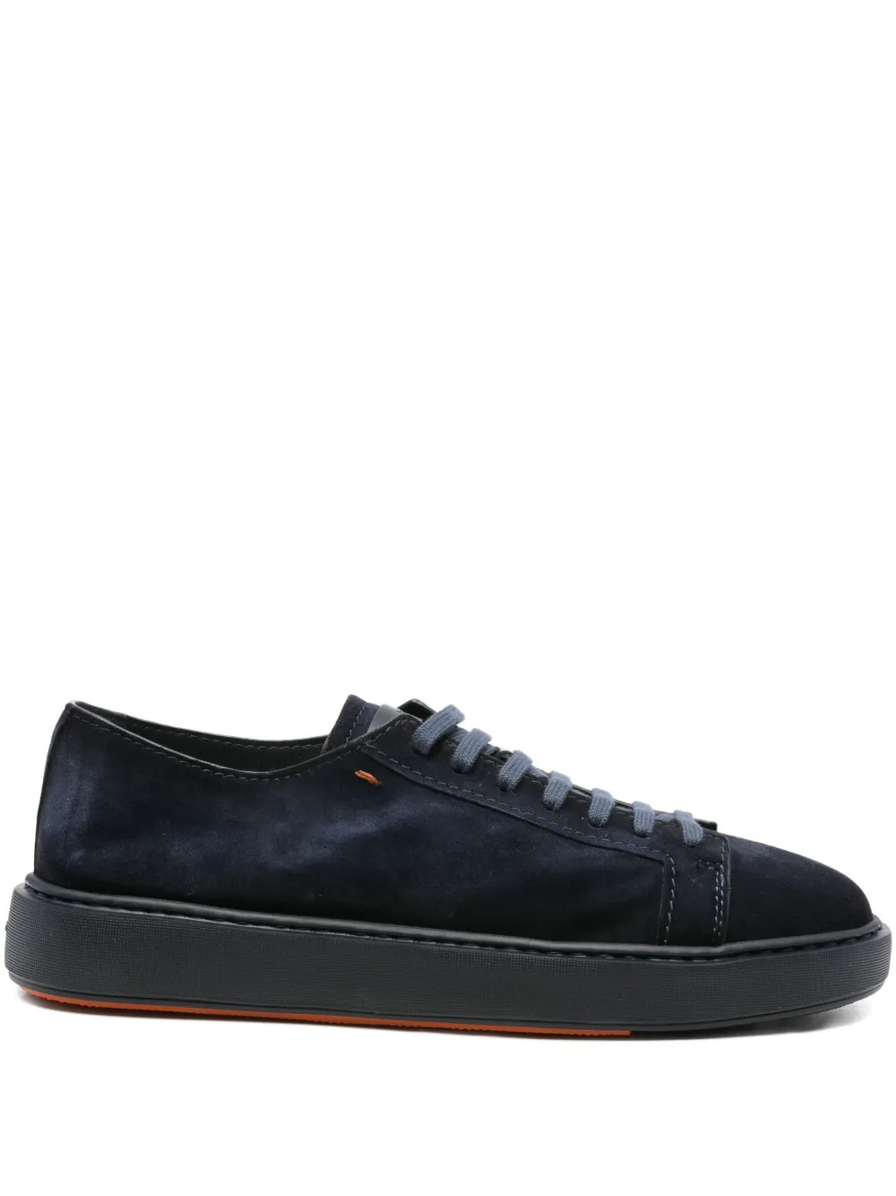 Santoni suede lace-up sneakers Blue