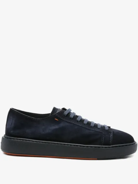 Santoni suede lace-up sneakers