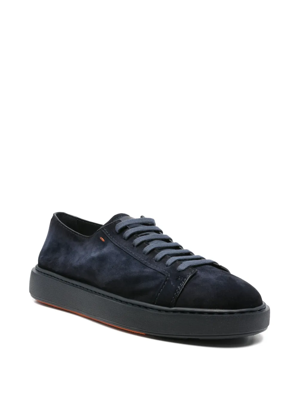 Santoni suede lace-up sneakers Blue
