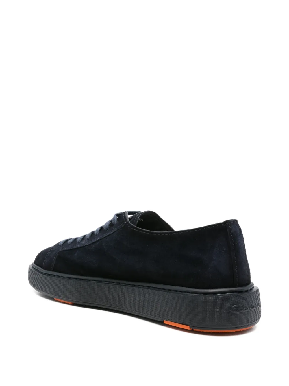 Santoni suede lace-up sneakers Blue