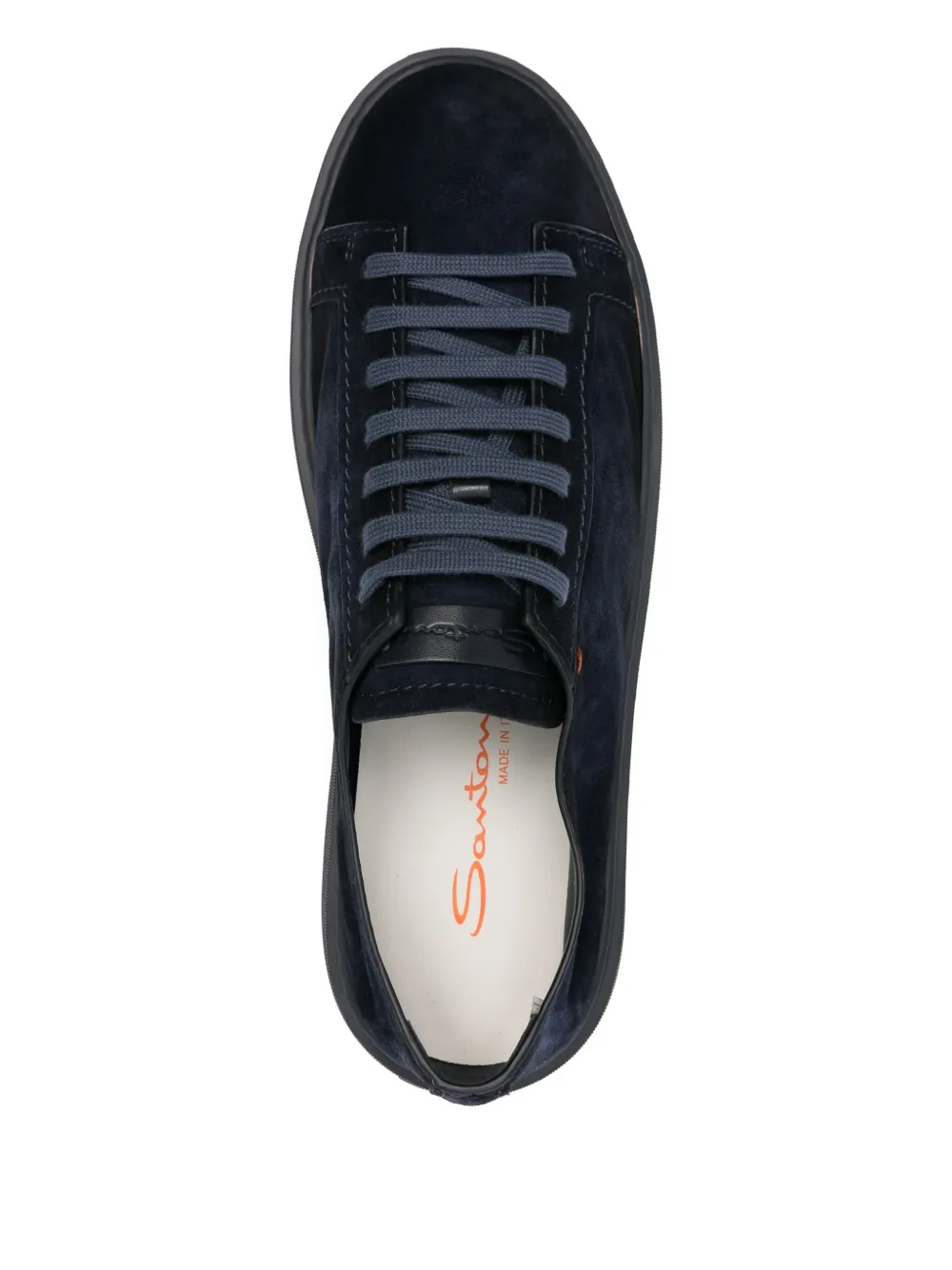 Santoni suede lace-up sneakers Blue