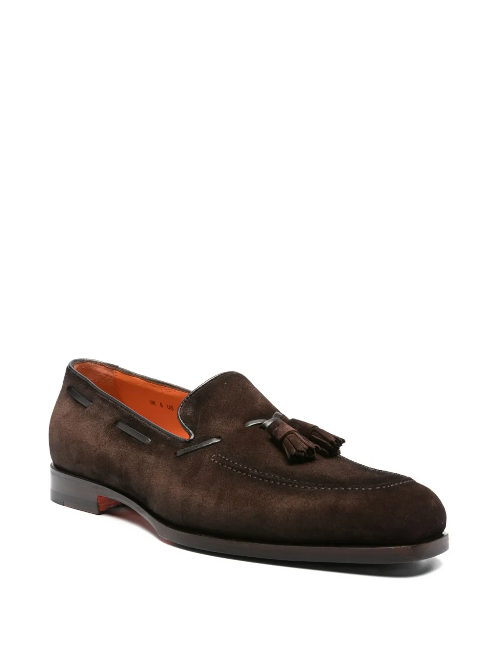 Santoni tassel-detail suede boat shoes Brown