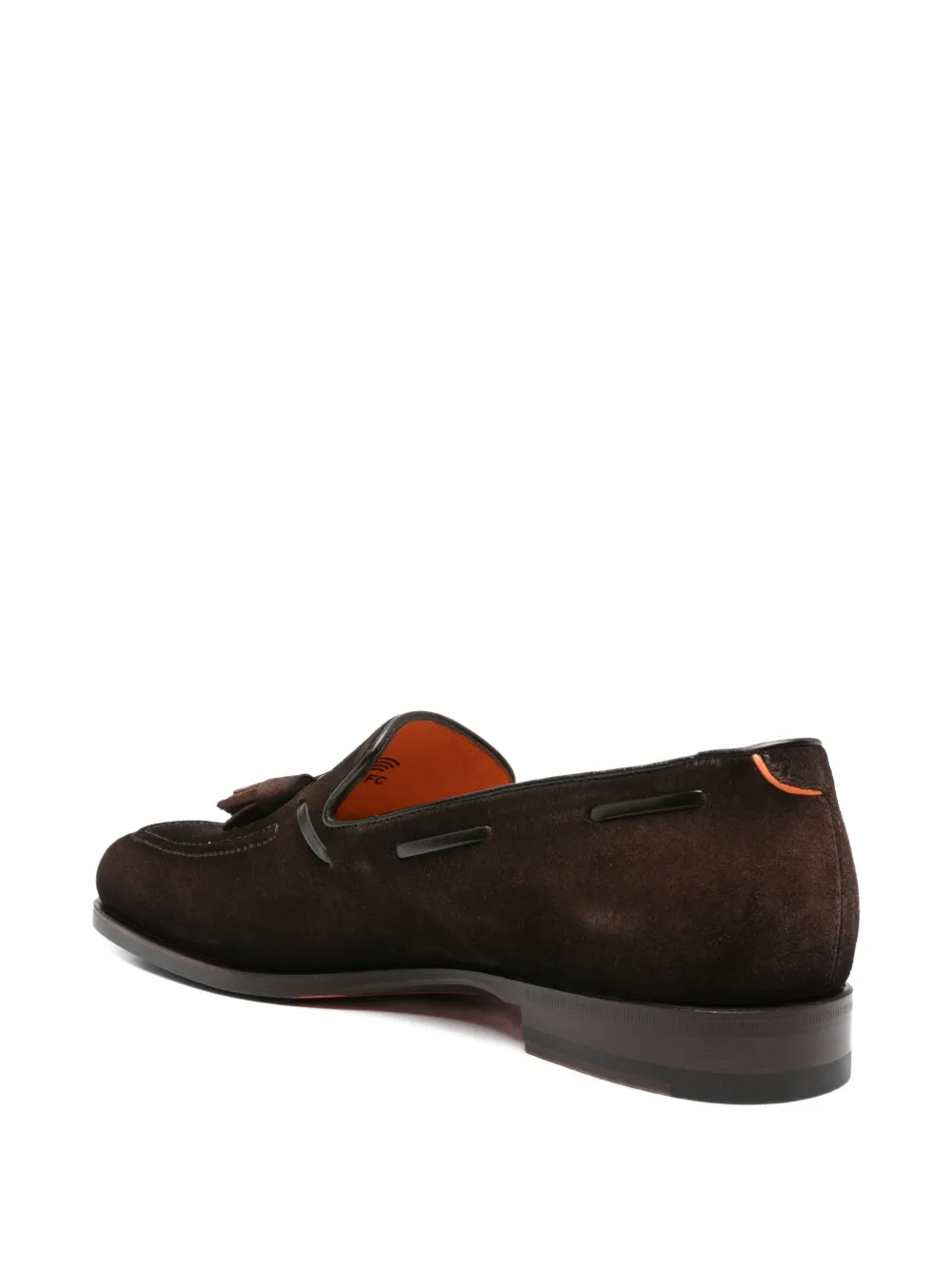 Santoni tassel-detail suede boat shoes Brown