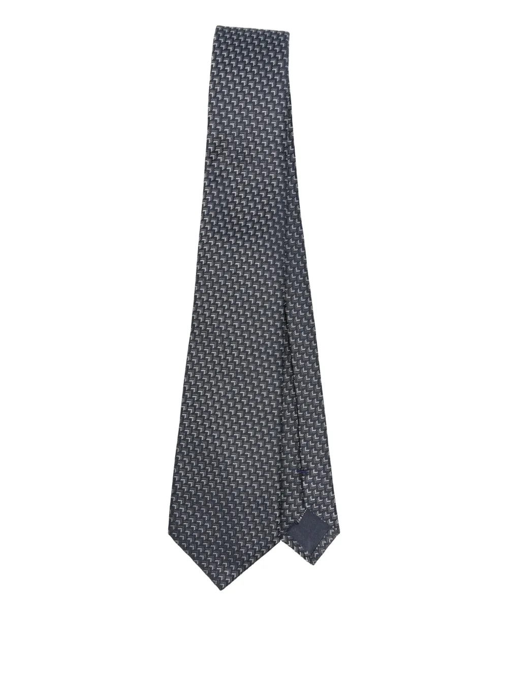 Giorgio Armani Zijden stropdas met geometrisch patroon Blauw