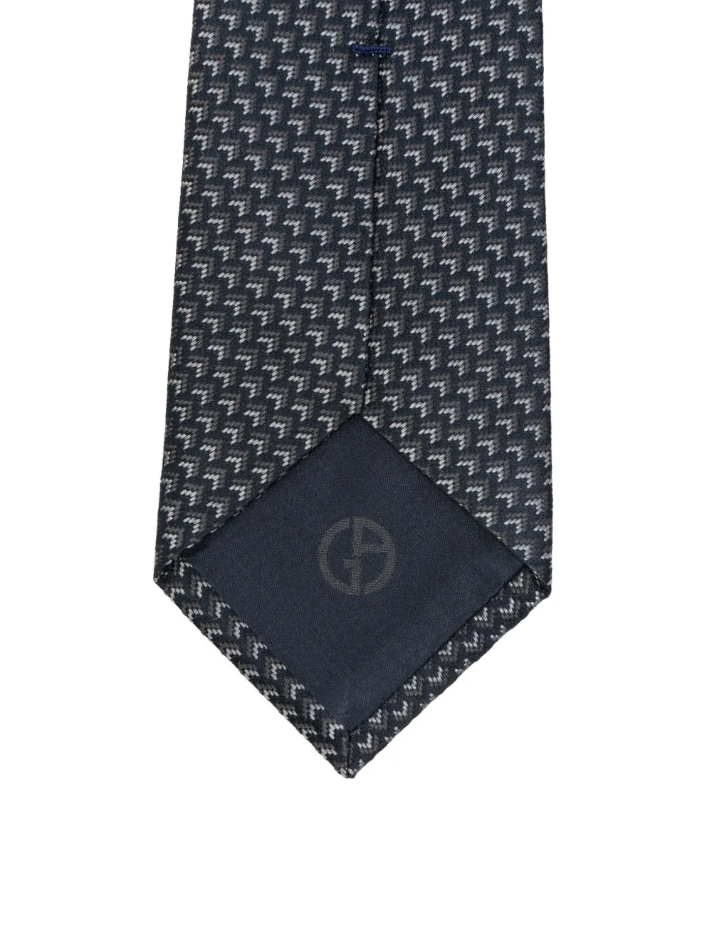Giorgio Armani Zijden stropdas met geometrisch patroon Blauw