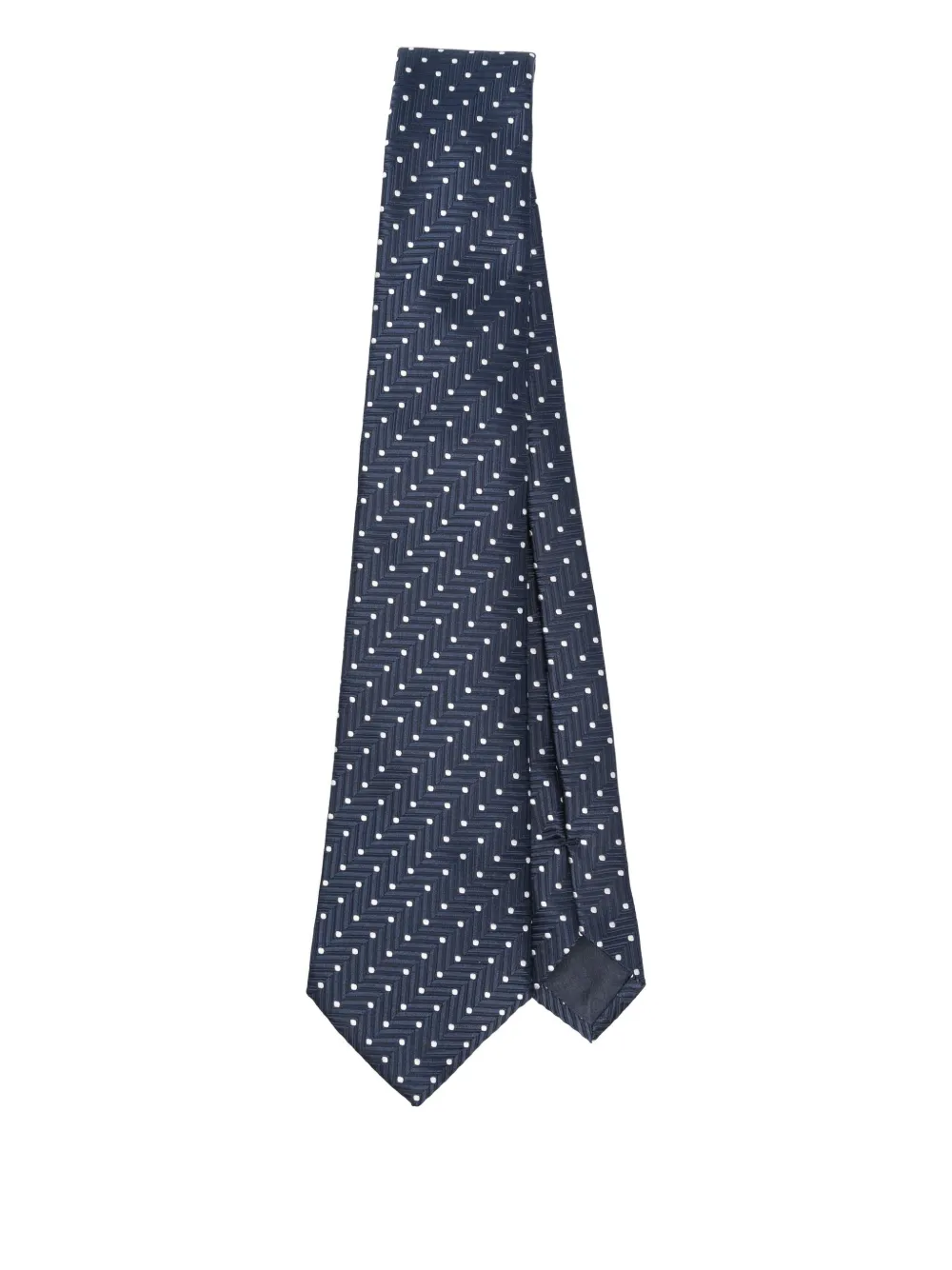 Giorgio Armani herringbone-patterned silk tie - ブルー Giorgio Armani herringbone-patterned silk tie - ブルー