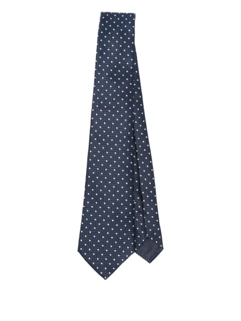 Giorgio Armani herringbone-patterned silk tie