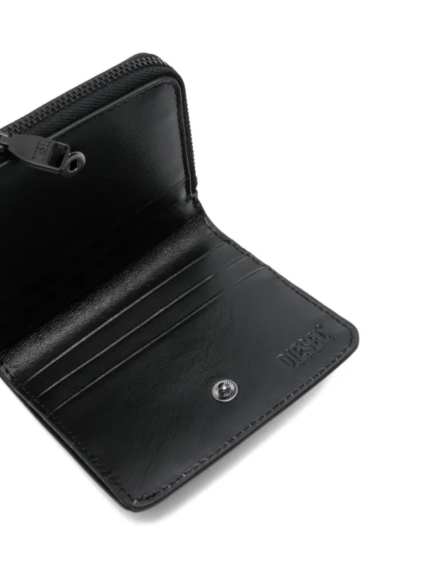 Diesel Holi-D logo-plaque zip-around Wallet | Black | FARFETCH UK