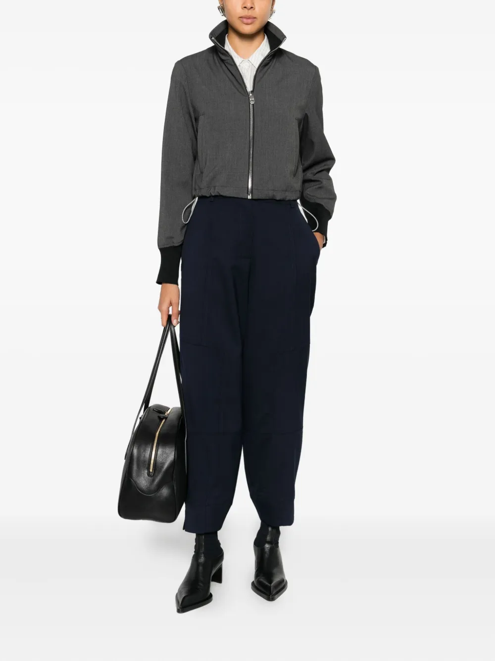 PINKO Broek met knoopsluiting en vlakken - Blauw