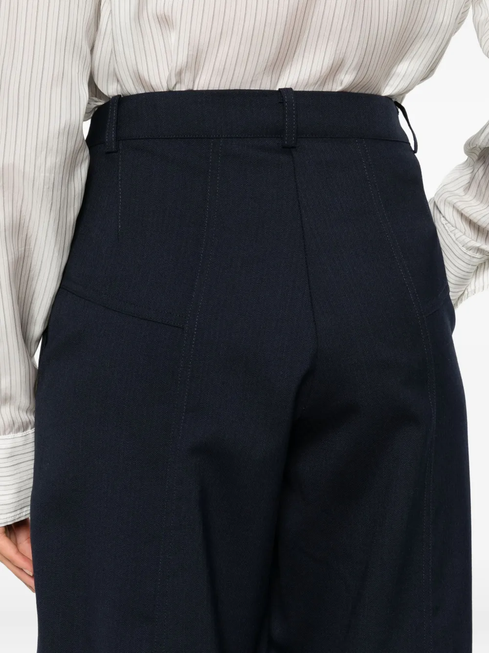 PINKO Broek met knoopsluiting en vlakken Blauw