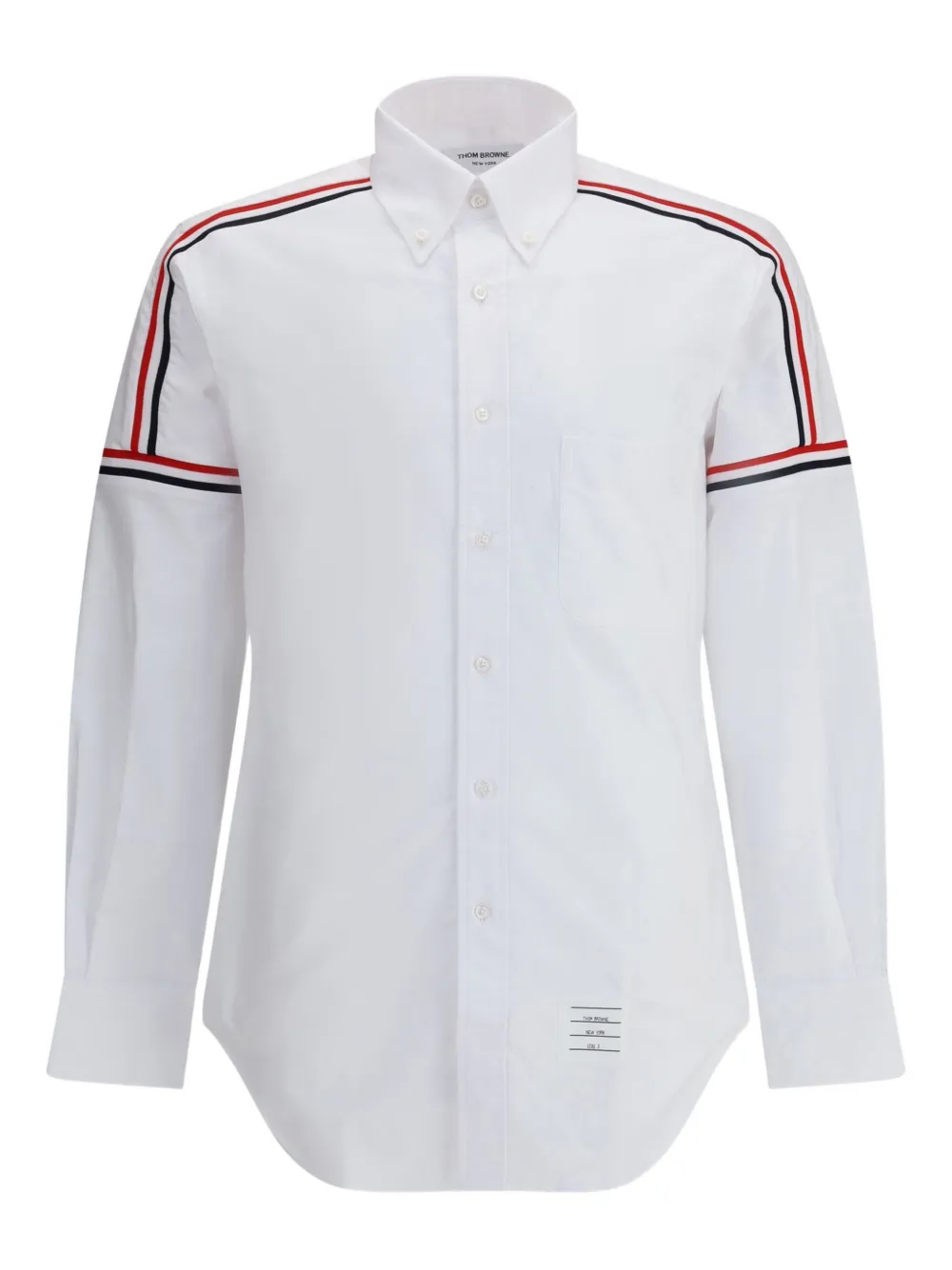 Thom Browne Stripe-detail Long-sleeve Shirt In White