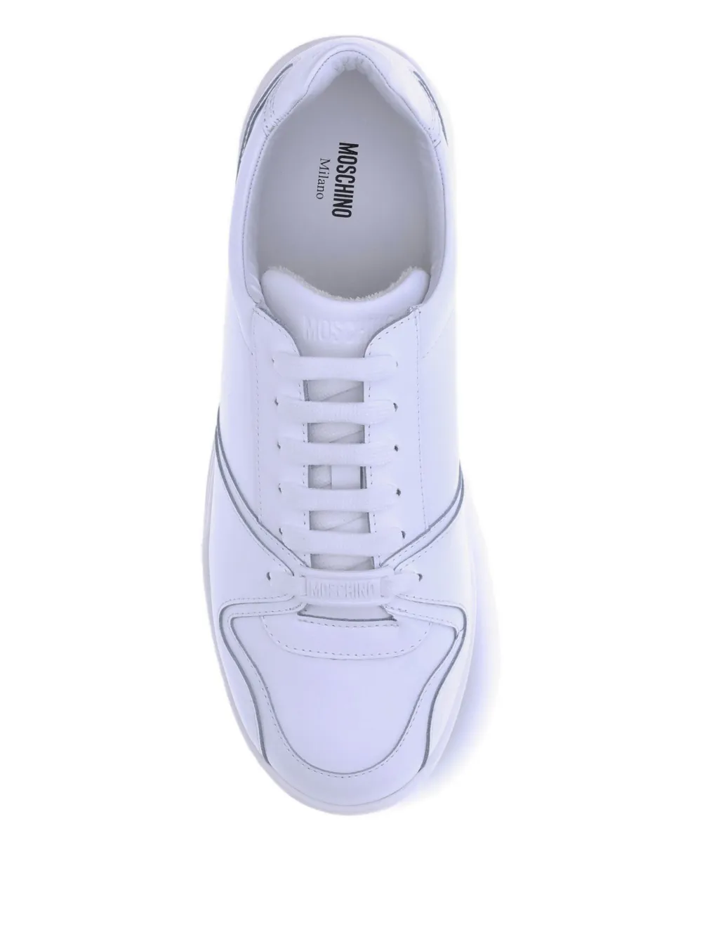 Moschino lace-up leather sneakers White