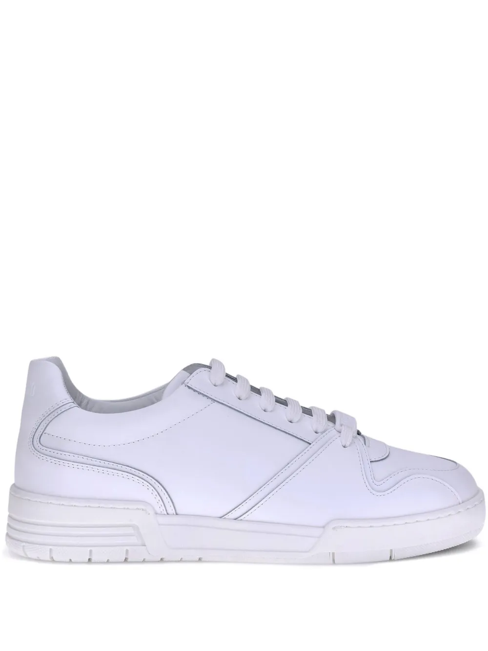 Moschino lace-up leather sneakers White
