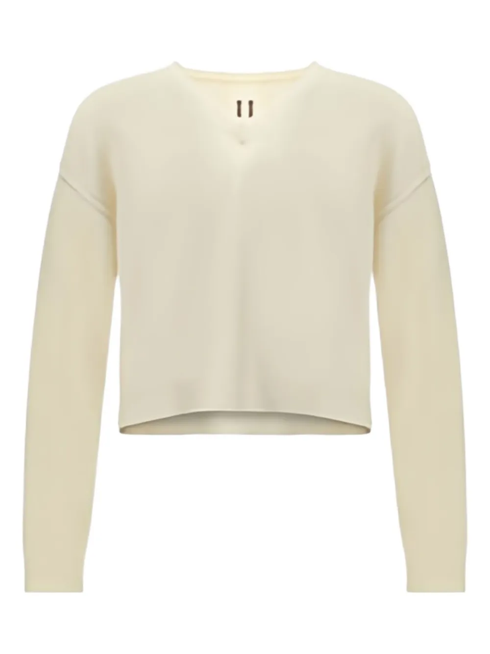 Rick Owens Relaxed Fit V-neck Sweater With Ribbed Accents In Neutral