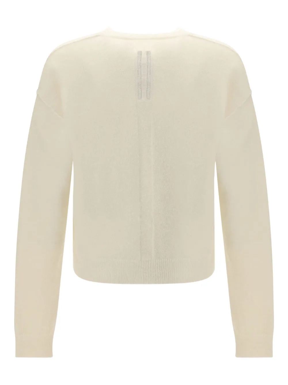 Rick Owens Relaxed Fit V-neck Sweater With Ribbed Accents In Neutral