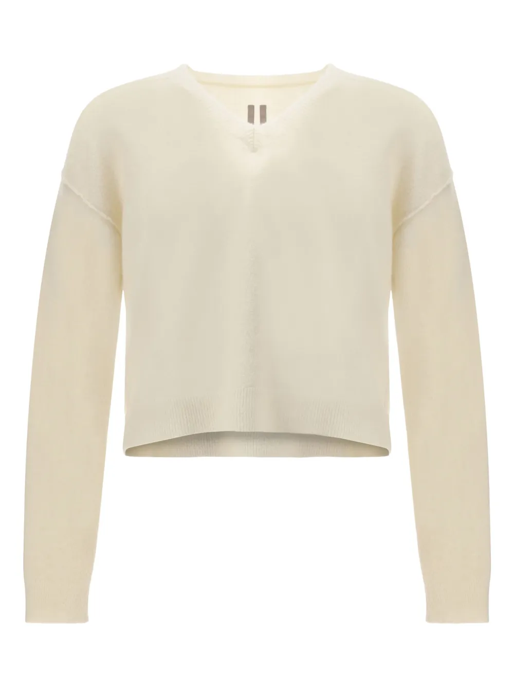 Rick Owens Geribbelde trui met V-hals 11 MILK