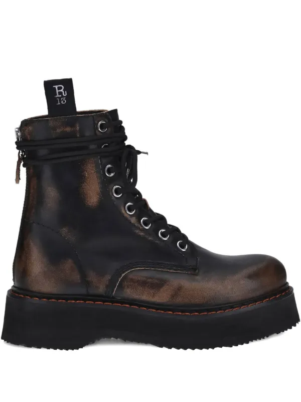 R13 lace-up Platform Boots Brown FARFETCH JO