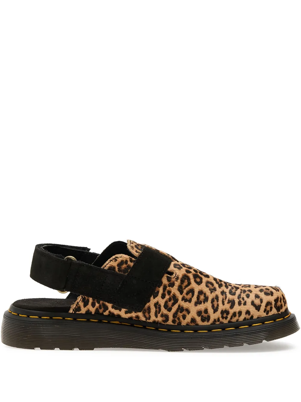 Dr. Martens Jorge II leopard-print buckle mules Brown