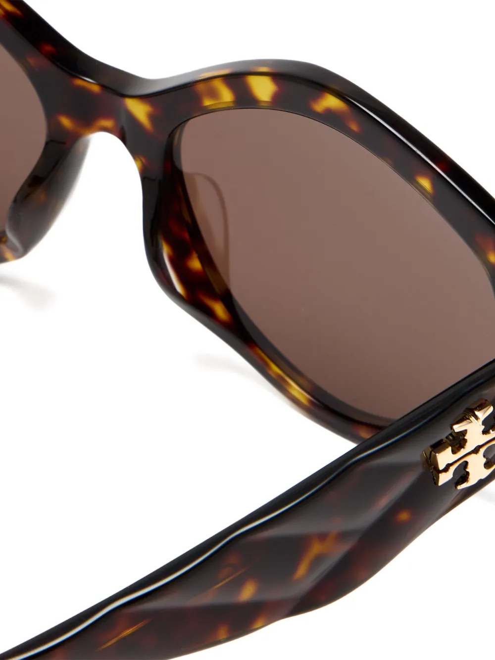 Tory Burch Zonnebril met geometrisch montuur Bruin