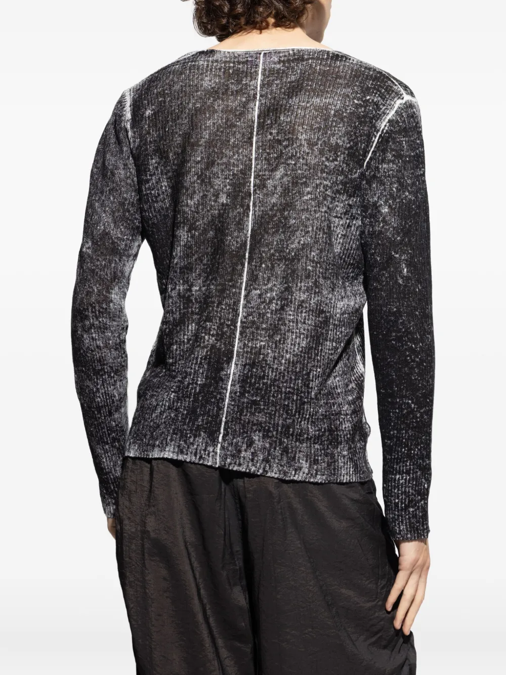 Diesel Robbel ribbed V-neck sweater Zwart